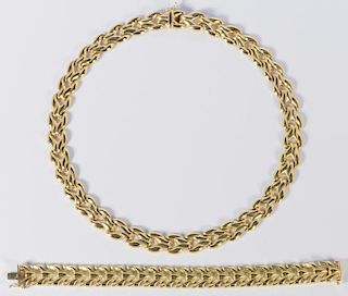 14K Italian Necklace and Bracelet