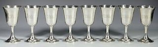 Set of 8 sterling goblets, Lord Saybrook