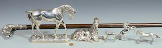 6 Sterling Silver Equestrian Items