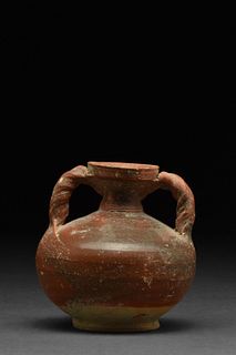 ROMAN TERRACOTTA JUG WITH TWISTED HANDLES