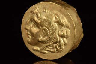 GREEK GOLD FITTING WITH ALEXANDER THE GREAT