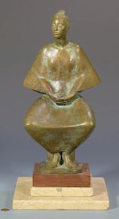Mid-Century Bronze sculpture, Seated Woman