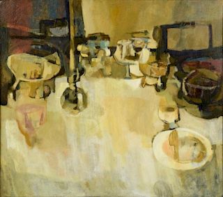 Emery Bopp oil on canvas, Table D'Hote