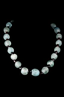 ROMAN ROCK CRYSTAL AND BARREL-SHAPED GLASS BEADS NECKLACE