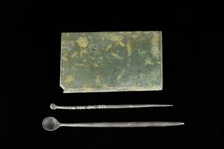 ROMAN MEDICAL SET WITH STONE PALETTE AND SILVER TOOLS