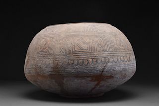 INDUS VALLEY TERRACOTTA VESSEL WITH GEOMETRIC PATTERNS - TL TESTED
