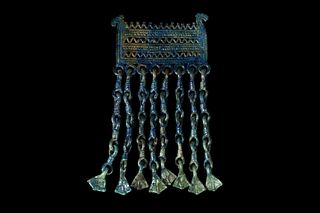 VIKING BRONZE AMULET WITH DRAGONS AND TASSELS