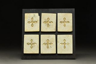 BYZANTINE STONE TILES WITH GOLD GILDED HOLY CROSSES