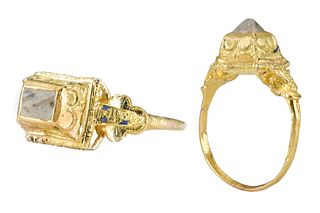 POST-MEDIEVAL GOLD AND DIAMOND RING
