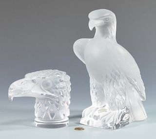 Lalique Glass Eagle Sculpture, Paperweight
