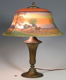 Pairpoint Reverse Painted Scenic Lamp