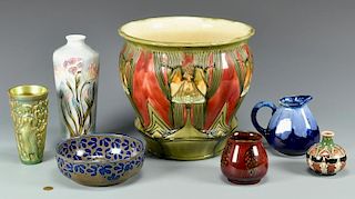 Group of 7 European Art Pottery Items