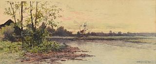 Arthur Diehl Watercolor of Waterway