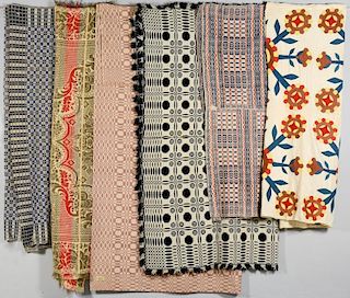 Southern Coverlets & Quilt Top, 6 items