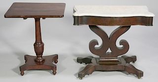 Classical Tilt top and Marble Top Pier Table, 2 items