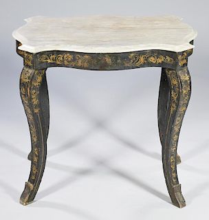19th c. Continental Painted Classical Table