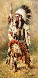 M. Martensen, large oil of Indian Chief
