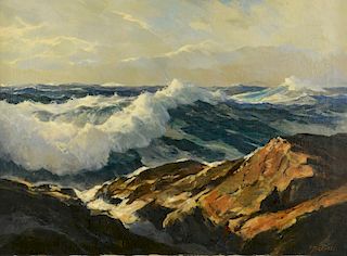 Frank Ferruzza Oil on Canvas Seascape