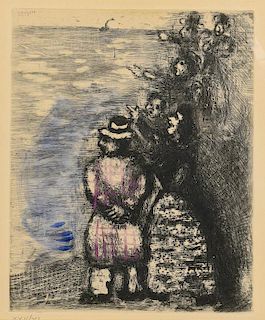 Marc Chagall Colored Etching