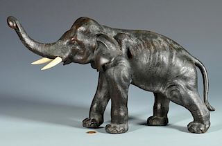 Japanese Bronze Elephant, Marked