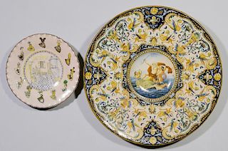 2 Continental Majolica Chargers