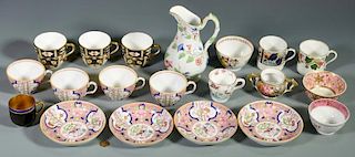 16 Porcelain tea items, most English