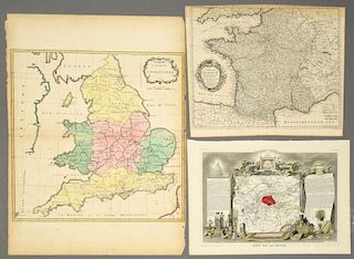 3 European Maps Including France & England