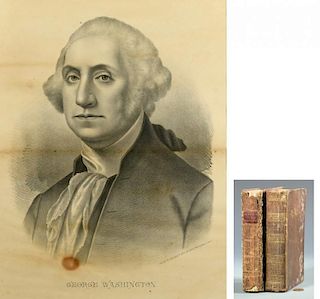 Washington Litho plus 2 Books- Washington and Lafayette