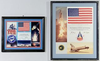 Space Shuttle Crew Patches and Flags, STS-1 and STS-93
