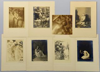 8 Charlie Cook Gelatin Prints, Mostly Nude
