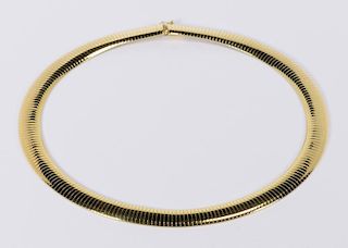 14K Omega Collar Necklace, 45.8 grams