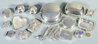 Group Sterling  Silver Trinkets, 15 items