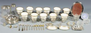 47 pcs Assorted Silver, incl. Demitasse Cups