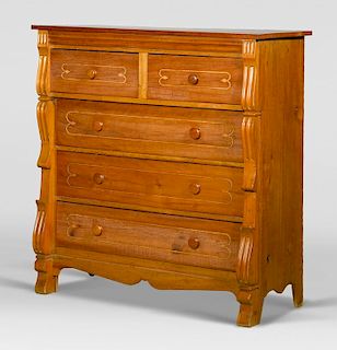 Inlaid chest of drawers, attr. Texas