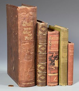 5 Hunting and Fishing Books, 19th c.