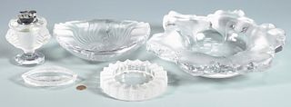 5 Lalique Glass Table Items