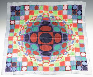 Signed Victor Vasarely Silk Scarf