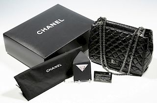 Chanel Classic Bag w/Flap, silver toned