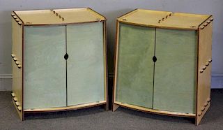 Modern Pair of David Kawecki "Puzzle" Cabinets.