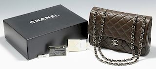 Chanel Jumbo Classic Flap Bag, Dark Brown Leather