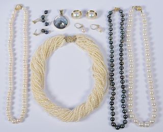 Group of Pearl Jewelry, 8 items
