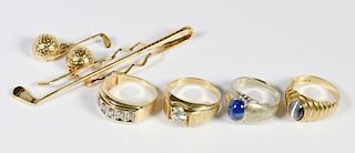 Gents Gold Rings and Cufflinks, 6 items