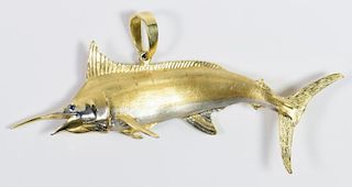 14K Marlin Fish Pendant