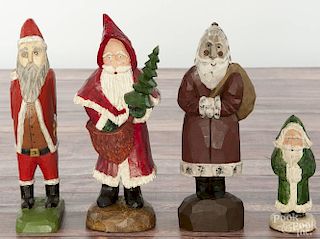 Daniel Strawser, carved Santa Claus, initialed and dated '87, 9 3/4'' h.