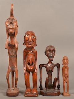 4 Indonesian Carved Hunger Fetish Figures.