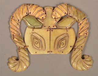 Carved Jade Ceremonial Mask.