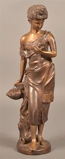 Vintage Unsigned Bronze Figure of a Woman.