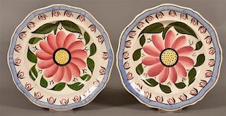2 Staffordshire China Sunflower Pattern Plates.