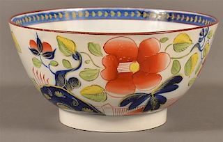 Gaudy Dutch Single Rose Pattern Waste Bowl.
