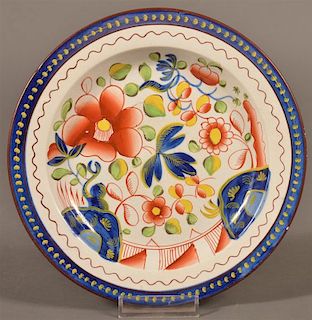 Gaudy Dutch Single Rose Pattern China Plate.